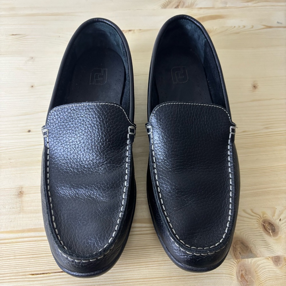 Foot Joy Mens Loafers Club Casuals Black Leather Golf Driving Shoes Sz 7 79072